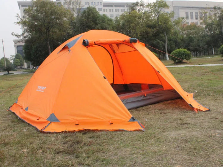 Flytop 2-3Persons 4Seasons Skirt Tent Camping Outdoor Double Layers Aluminum Pole Anti Snow Travel Family Ultralight Tourist