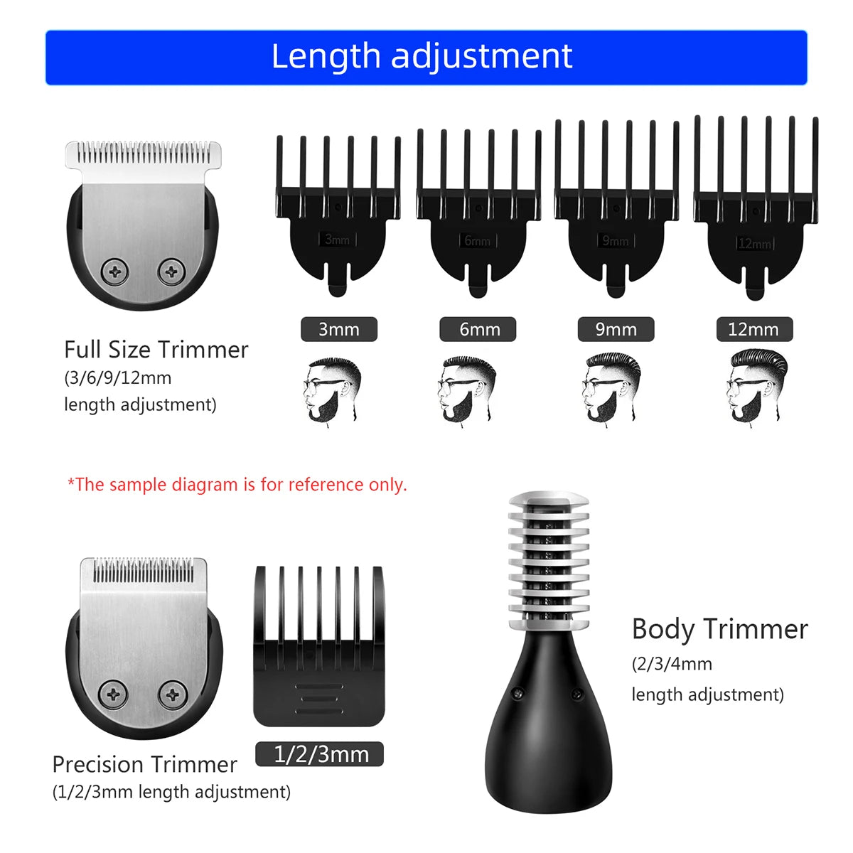 KIKIDO KK-860 10in1 multi hair trimmer men facial,beard,body grooming kits electric hair clipper nose ear trimer rechargeable