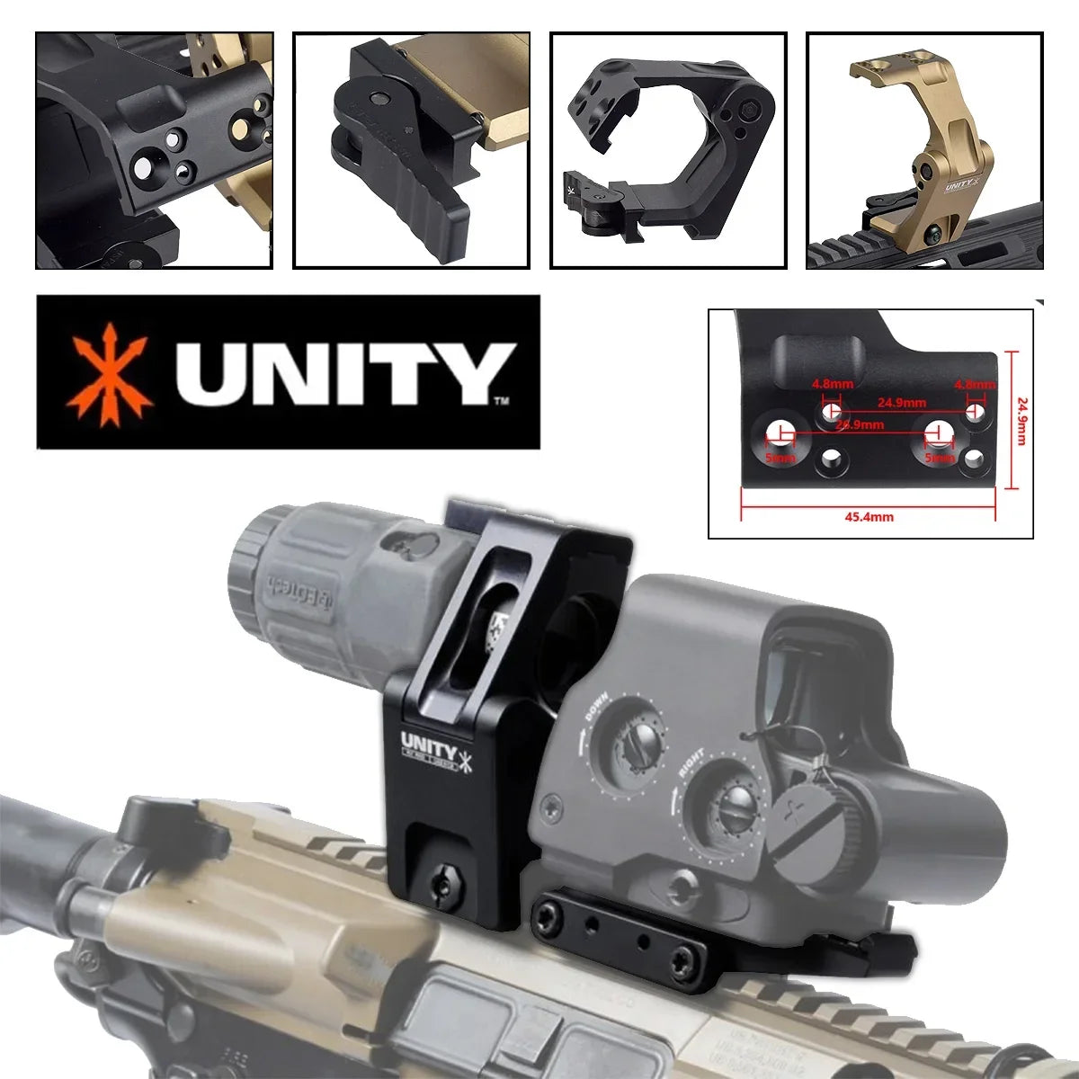 Tactical UNITY FAST OMNI FTC Magnifier Mount Optic Base G30 G33 G43 G45 551 552 553 558 2.26" Optical Height Sight Scope Mounts