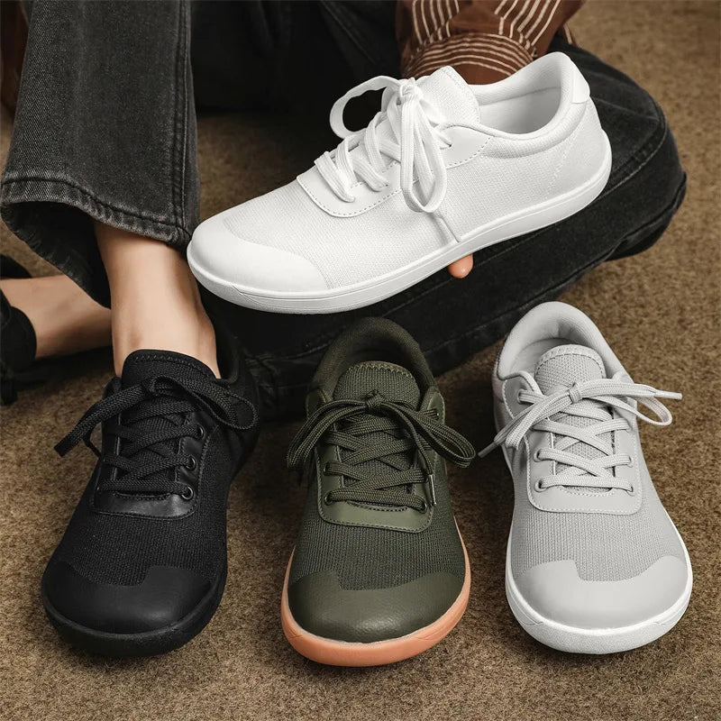 Men Wide Barefoot Shoes Casual Canvas Shoes Big Size Walking Training Minimalist Sneakers Zero Drop Non Slip Women Gym Flats