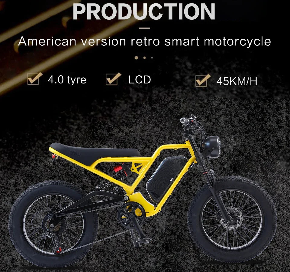 New Mountain Ebike 1500W High Speed Motor 48V 18AH Off-Road Electric Bicycle Hydraulic disc brake Full suspension Electric Bike