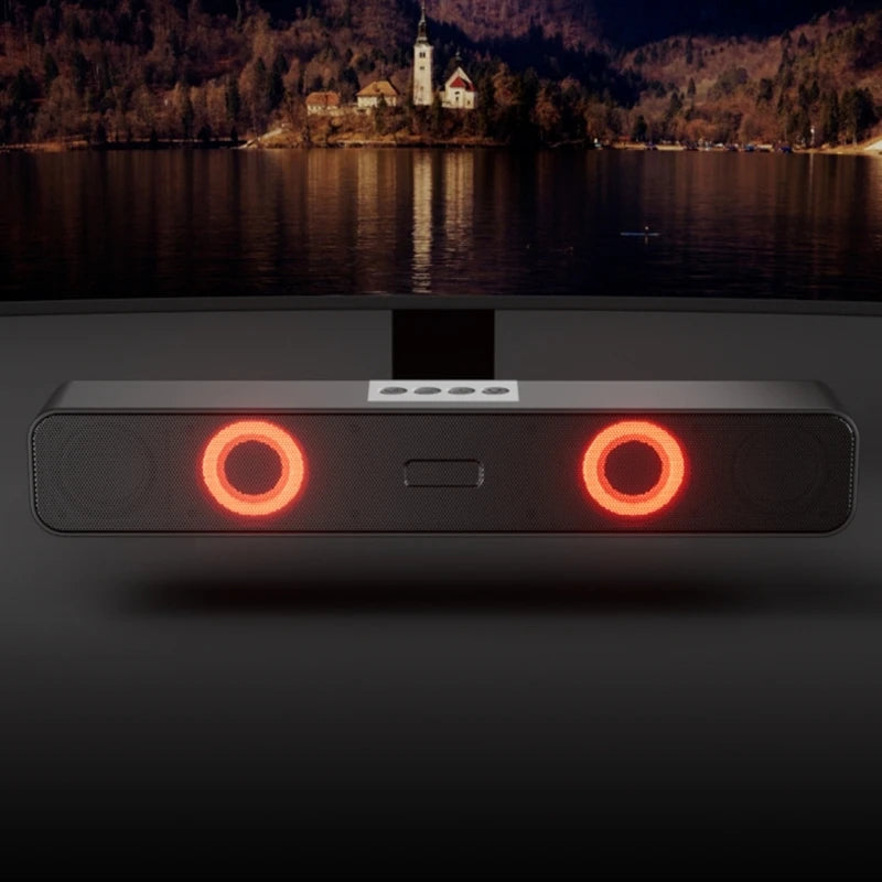 New RGB Bluetooth-compatible Speaker Subwoofer Home Theater Desktop Wireless Speakers Dual-speaker U-Disk Soundbar Box