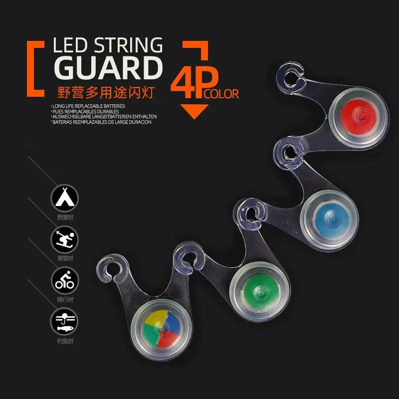 10pcs Tent String Rope Light Guard Hanging Lights Mini Flashlight LED Outdoor Camping Accessories Fishing Warning Safety Lamp