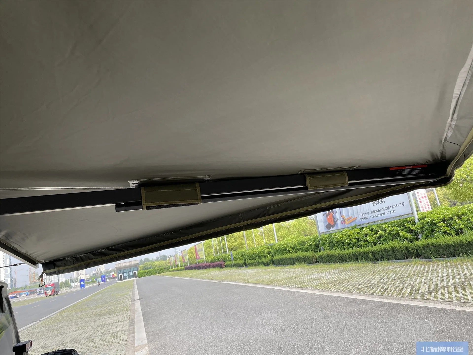 Fan-shaped tent car outdoor five-angle 270-degree sunshade top side carrying edge cloth house back end sky curtain