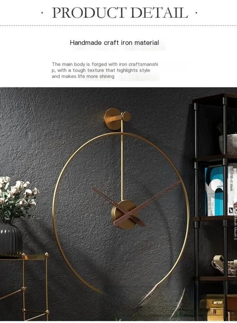 Luxury Kitchen Round Watch Wall Minimalist Nordic Metal Gold Watch Wall Large Decor Gift House Decoration Living Room Decoration