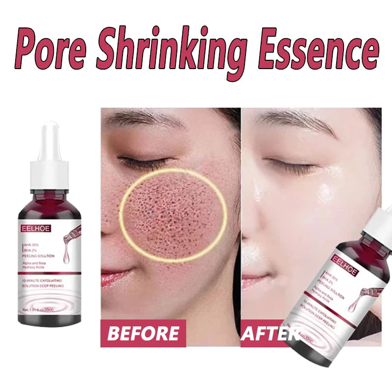 Pore Shrinking Serum Smooth Pores Whitening Moisturizing Anti Aging Brighten Skin Care Product Salicylic Fruit Acid Essence