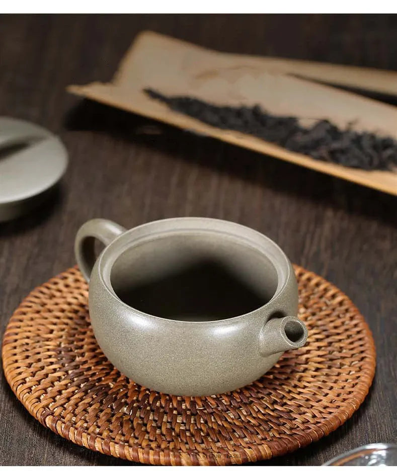 120ml Chinese Yixing Purple Clay Teapots Large Caliber Handmade Tea Pot Raw Ore Green Section Mud Kettle High-end Zisha Tea Set