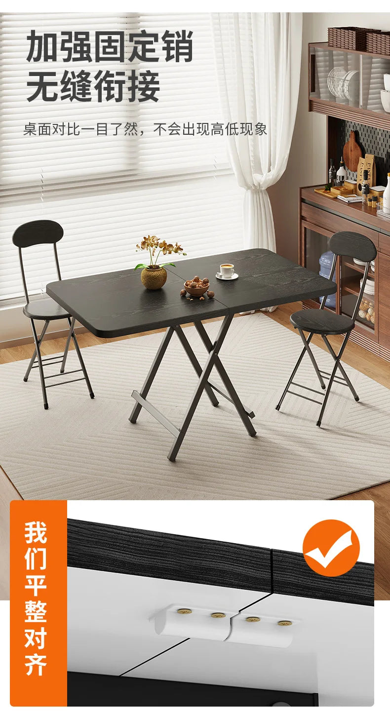 Simple Portable Kitchen Table Folding Coffee Modern Design Dining Table Nordic Black Juegos De Comedor Home Furniture HD50CZ