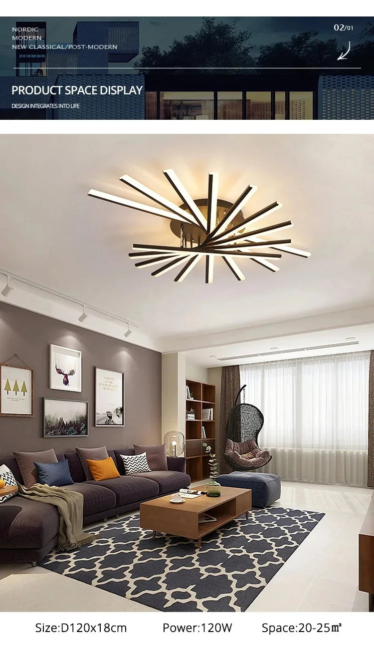 Modern Nordic LED Chandeliers Indoor Lighting Study Living Room Bedroom Lamps Gold/Black/White Lustre Pendant Lights fixtures