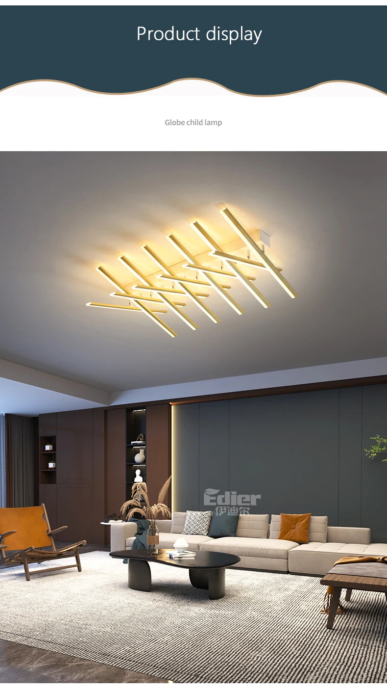 Modern Nordic  LED Ceiling Lamps For Living Dining Room With Remote Control Black Lights Office Bedroom Decor Square Chandeliers