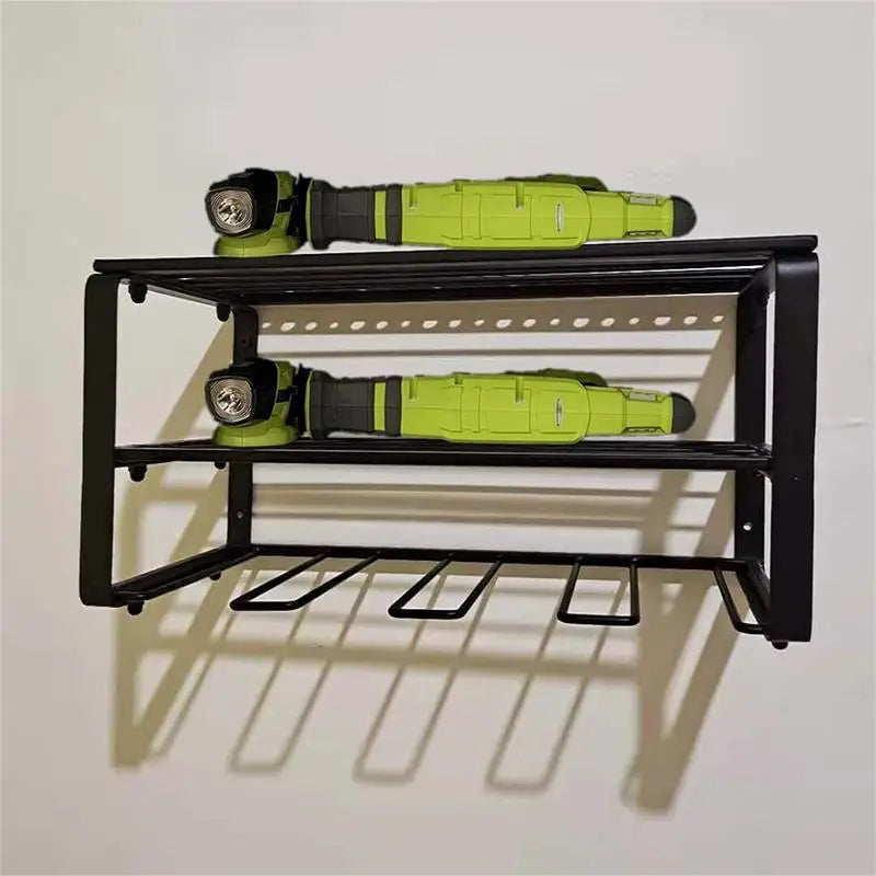 Power Tool Rack Electric Drill Holder Wall Mount Organizer Wrench Tool Workshop Screwdriver Power Storage Shelf Accessories