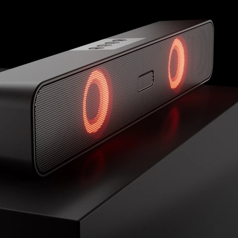 New RGB Bluetooth-compatible Speaker Subwoofer Home Theater Desktop Wireless Speakers Dual-speaker U-Disk Soundbar Box