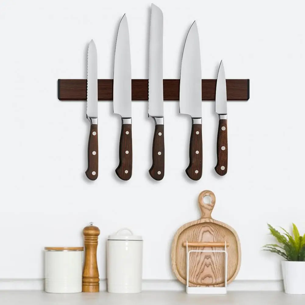 Acacia Wood Magnetic Stand Wooden Magnetic Knife Holder for Wall Mount Sturdy Design with Powerful Magnet Strip Kitchen Utensil