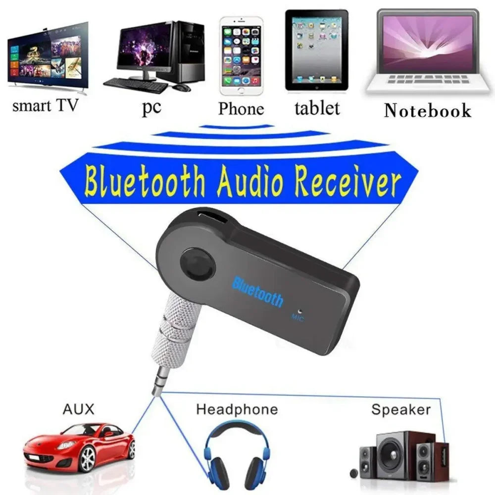 Aux Car Bluetooth Receiver 5.0 Interface 3.5mm Wireless Audio Adapter Hands Free Call Conversion Bluetooth Transmitter