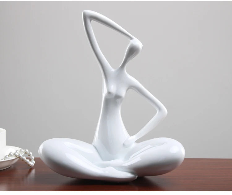 Modern Resin Creative Beauty Body Sculpture Crafts Resin Yoga Girl Character Luxury Figurines High-end Gifts Home Decoration