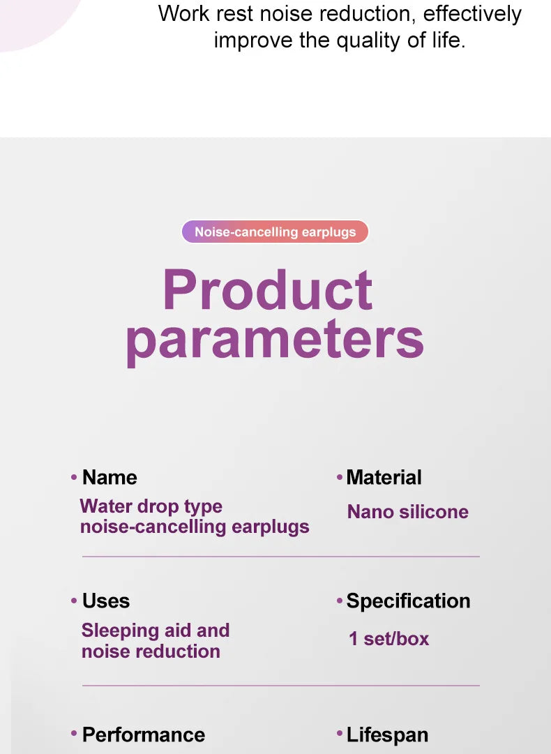 Earplugs for Sleep Anti-noise Loop Earplugs Swimming Earplugs Noise-cancelling Plugs for Sleeping Noise Canceling Ear Plugs Set