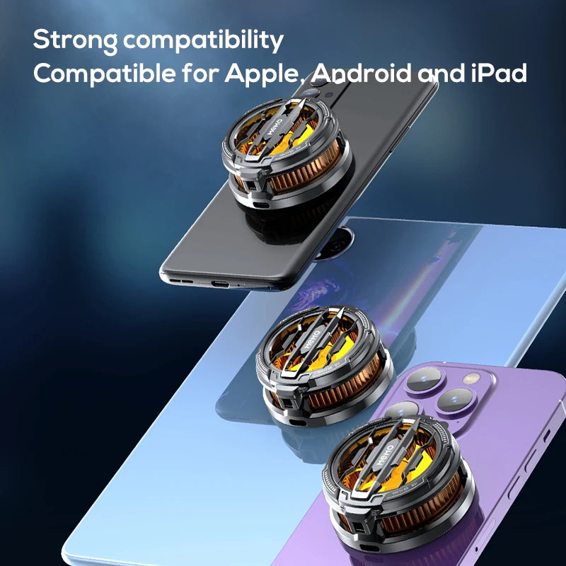 Mobile Phone Cooler Universal Magnetic Cooling Fan Case Radiator For iPhone 15 Pro Max Xiaomi 14 Portable Phone Cool Heat Sink