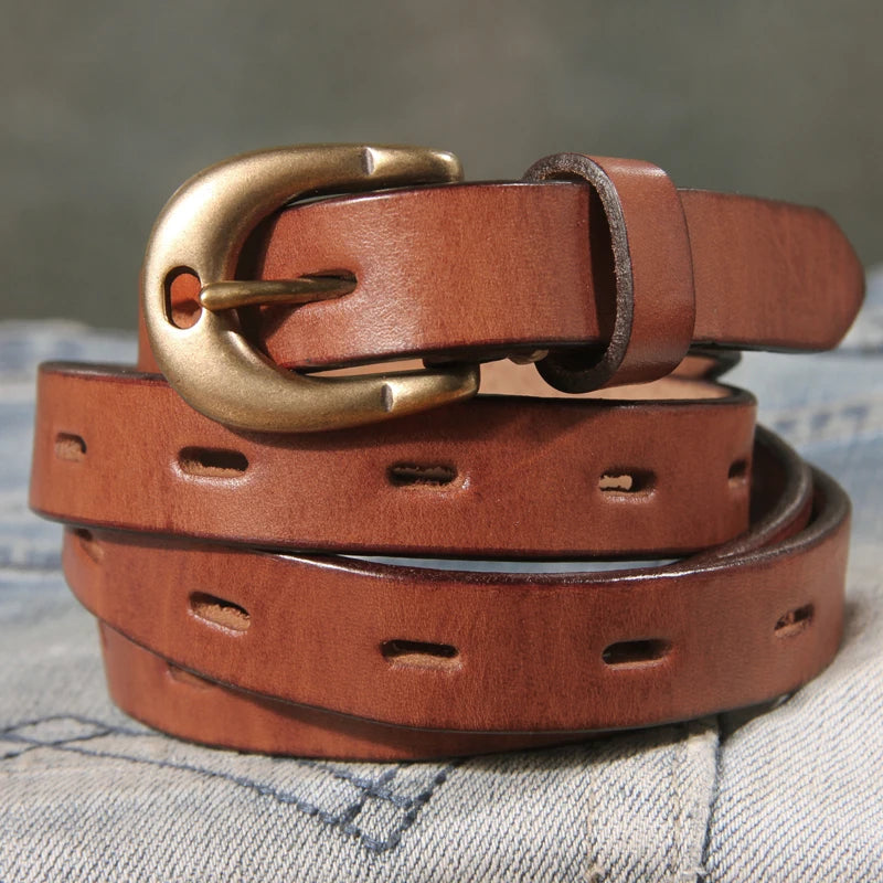 Vintage Luxe Cowhide Leather Belt