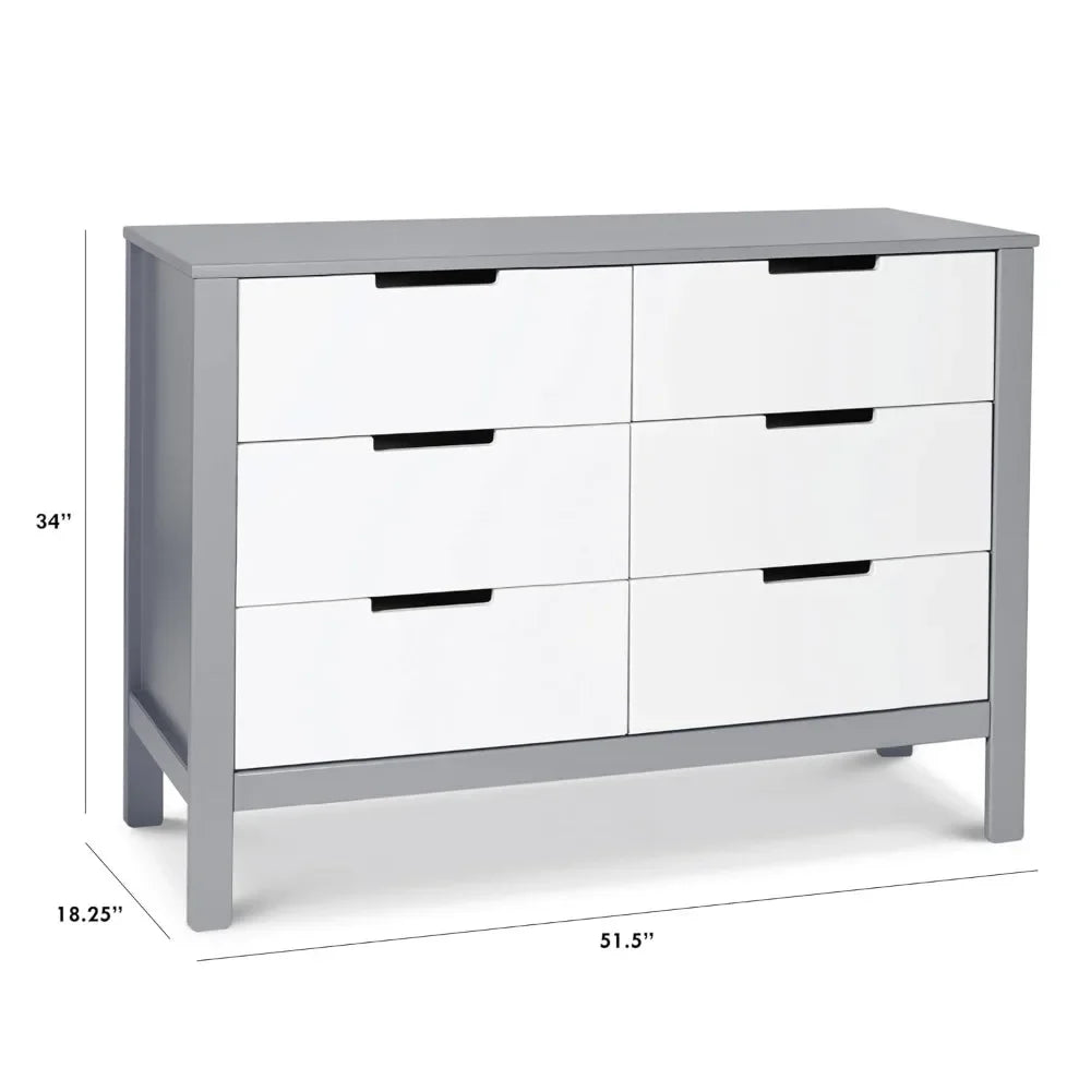 by DaVinci Colby 6-Drawer Dresser in Grey and White