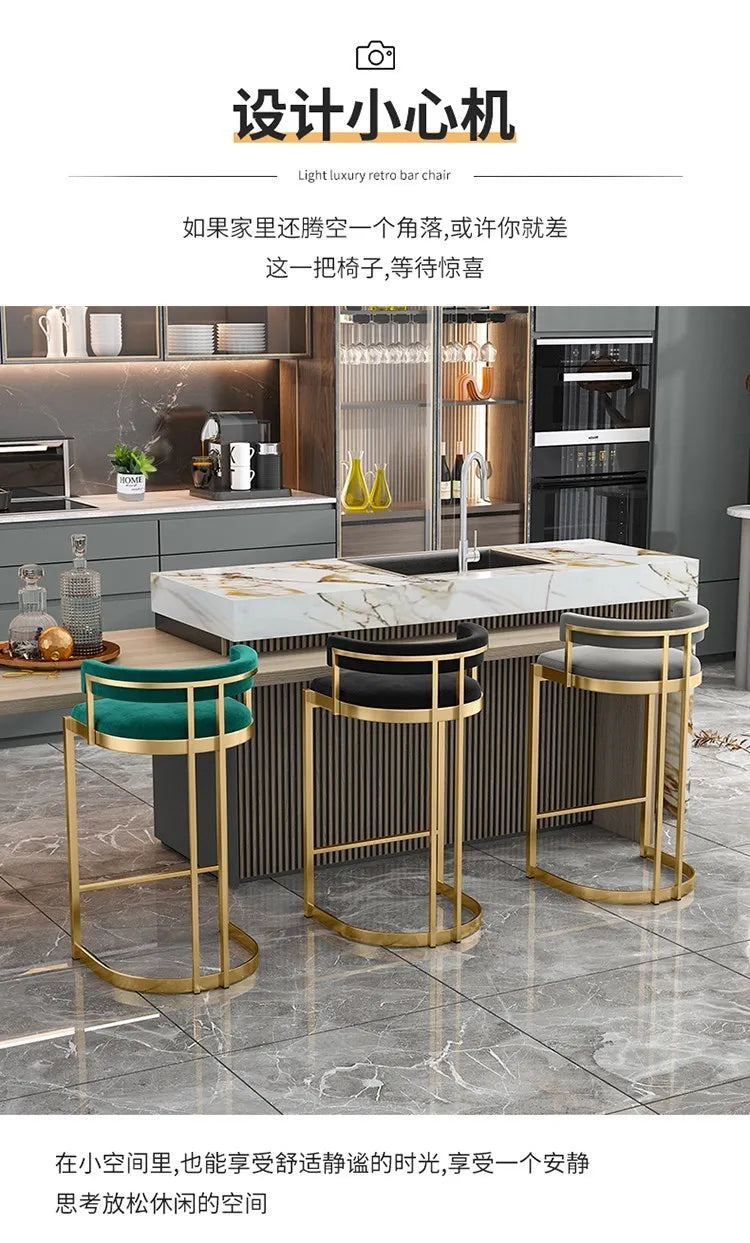 Modern Banquet Bar Stools Kitchen Counter Office Nordic Luxury Chair Manicure High Gamer Cadeira De Jantar Bar Furniture TD50DC