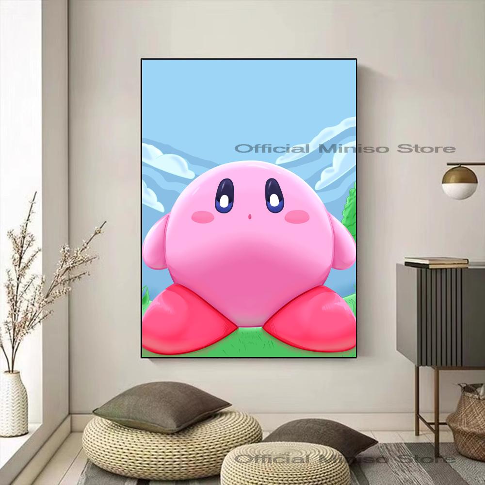 Cartoon Cute K-Kirby Poster Poster Paper Print Home Living Room Bedroom Entrance Bar Restaurant Cafe Art Painting Decoration