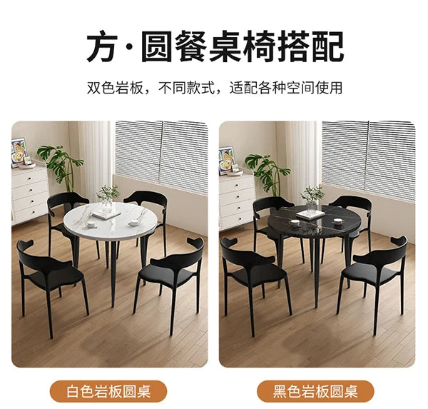 Bistro Slate Kitchen Tables Black Coffee Nordic Retro Dining Table Poker Minimalist Tavoli Da Pranzo Small Furniture HD50CZ