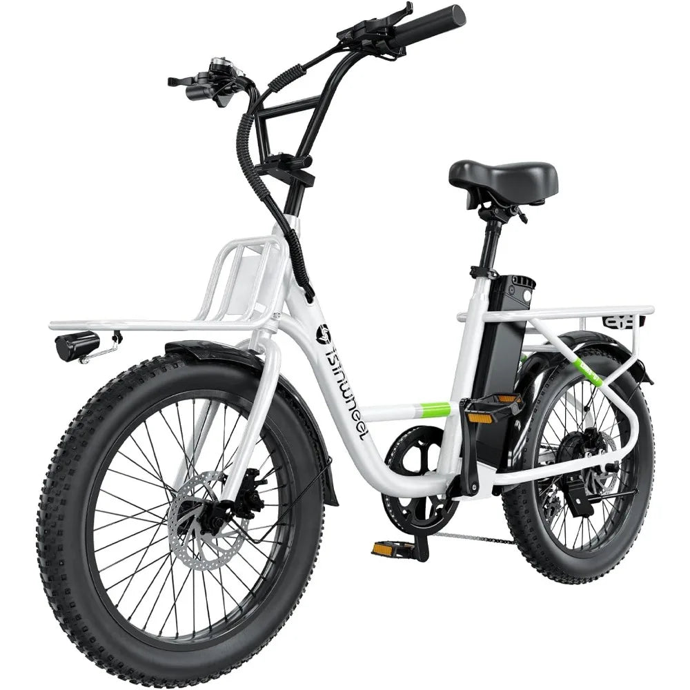 Electric Bike for Adults,20" 500W Cargo Ebike 20mph 55 Miles Range,48V 500Wh Removable Battery, 7 Speed Gearshift