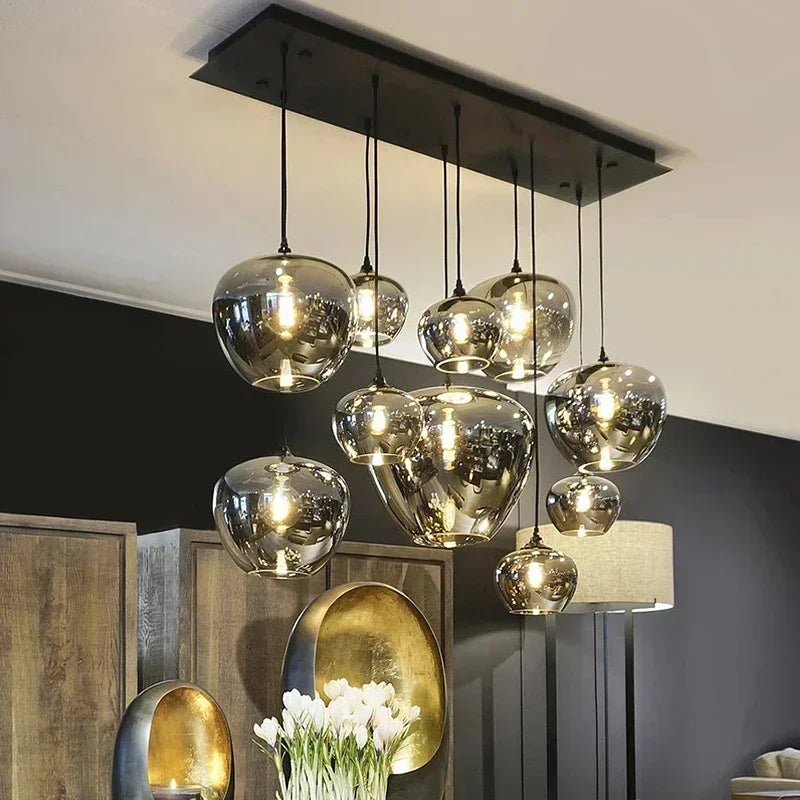 Modern Glass Chandeliers For Dining Tables Living Room Kitchen Office Coffee Hanging Lamp Nordic Home Pendan Light