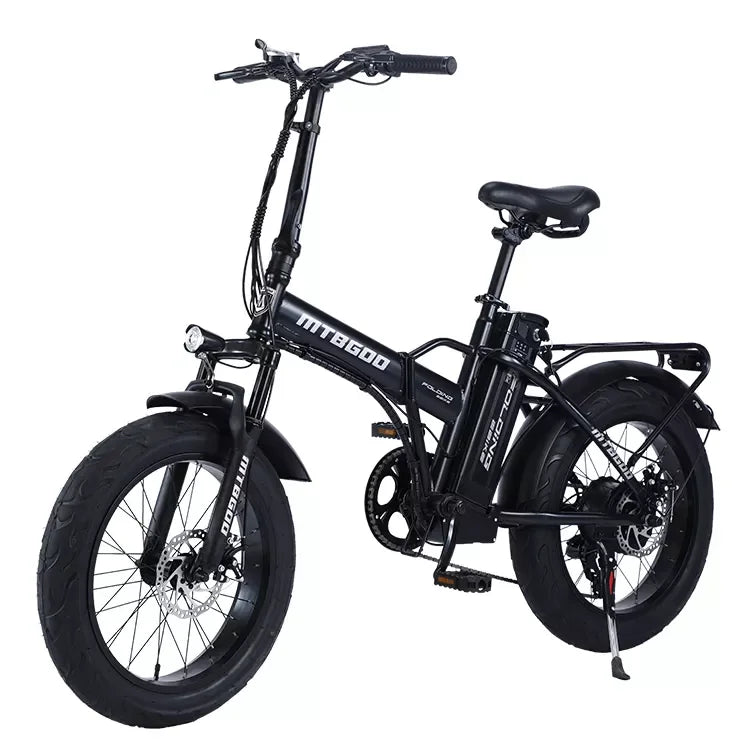 Long Range Dual Battery 20" Fat Tire Adult Mountain Electric Folding Bicycle Bike With 350w 500w 1000w Motor Folding E Bike 500w