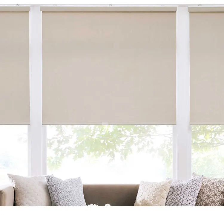 factory pattern wireless 2 layer automated roller shade transparent cord tuya motor motorized windows blinds