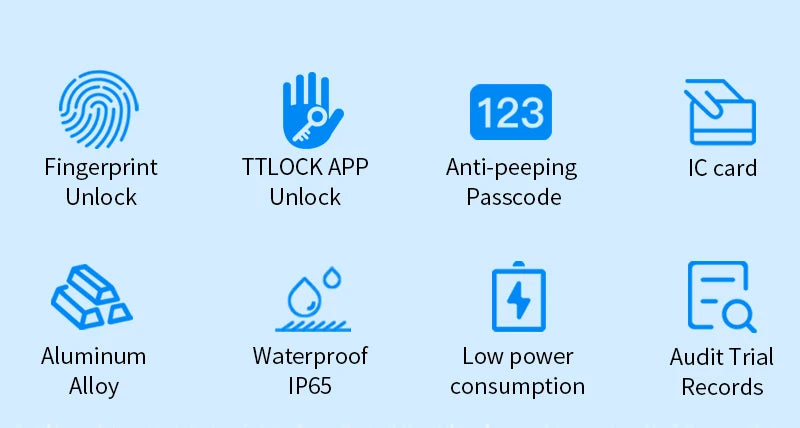 Tuya Smart Life App or TTLock APP Outdoor Waterproof Key Safe Box Security Fingerprint Password Storage Lock Key Box Anti-theft