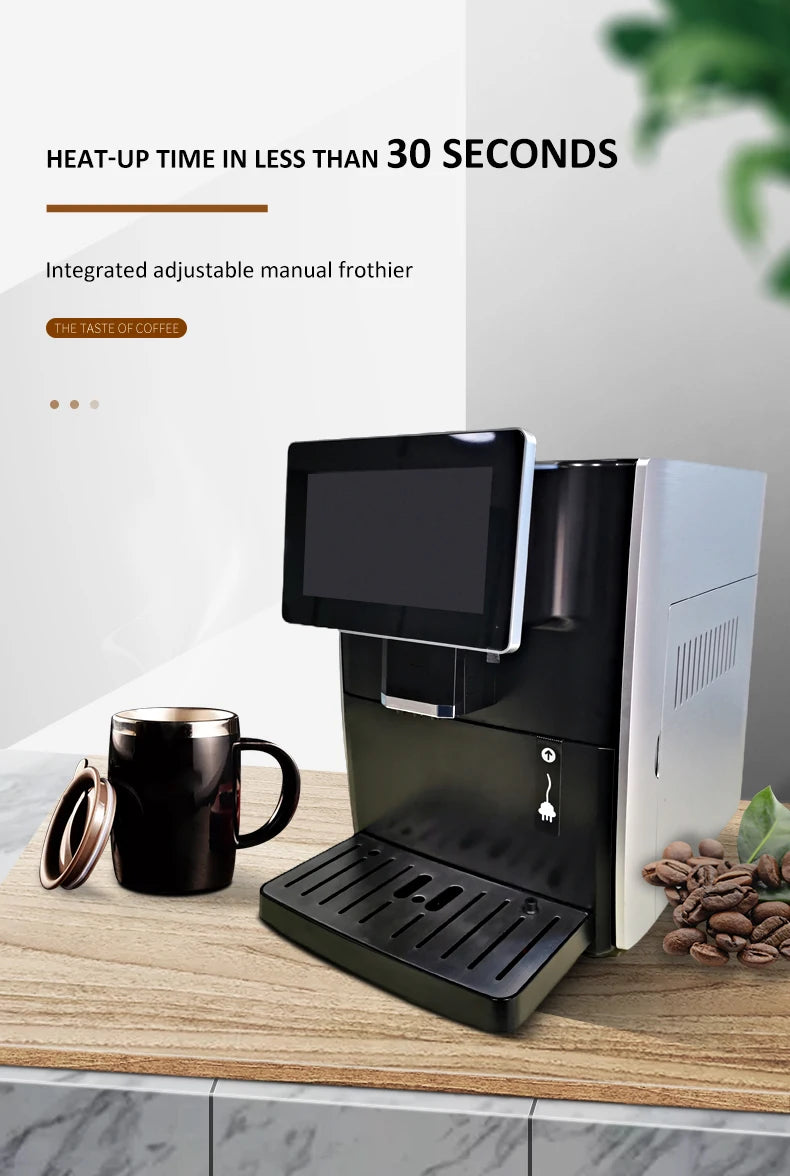 Luxury Household Fully Automatic Intelligent Espresso Coffee Maker Machine With Touch Screen Display