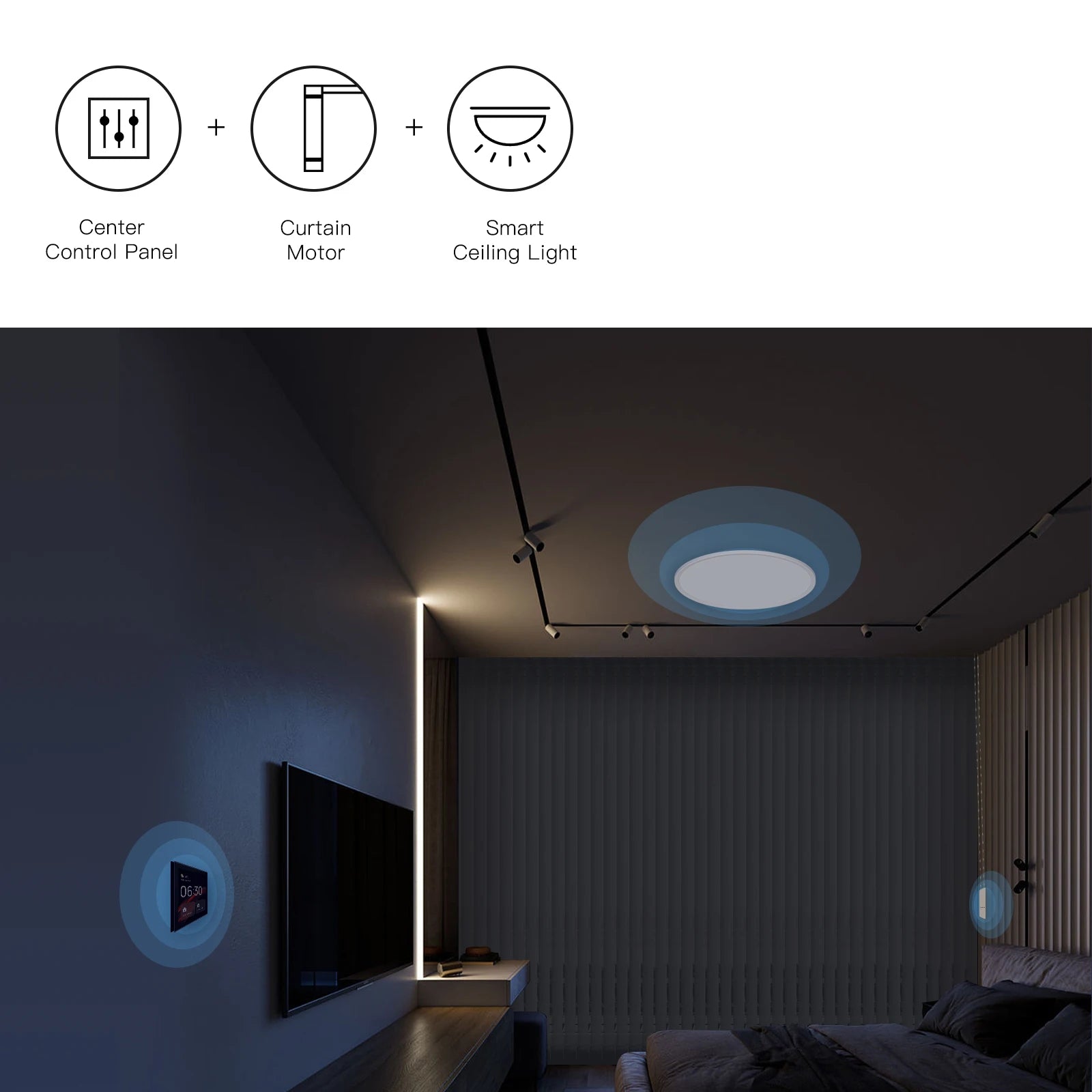 MOES Tuya WiFi Smart Motor Electric Chain Roller Blinds Shade Shutter Drive RF Remote Kit Smart Life App via Alexa/Google