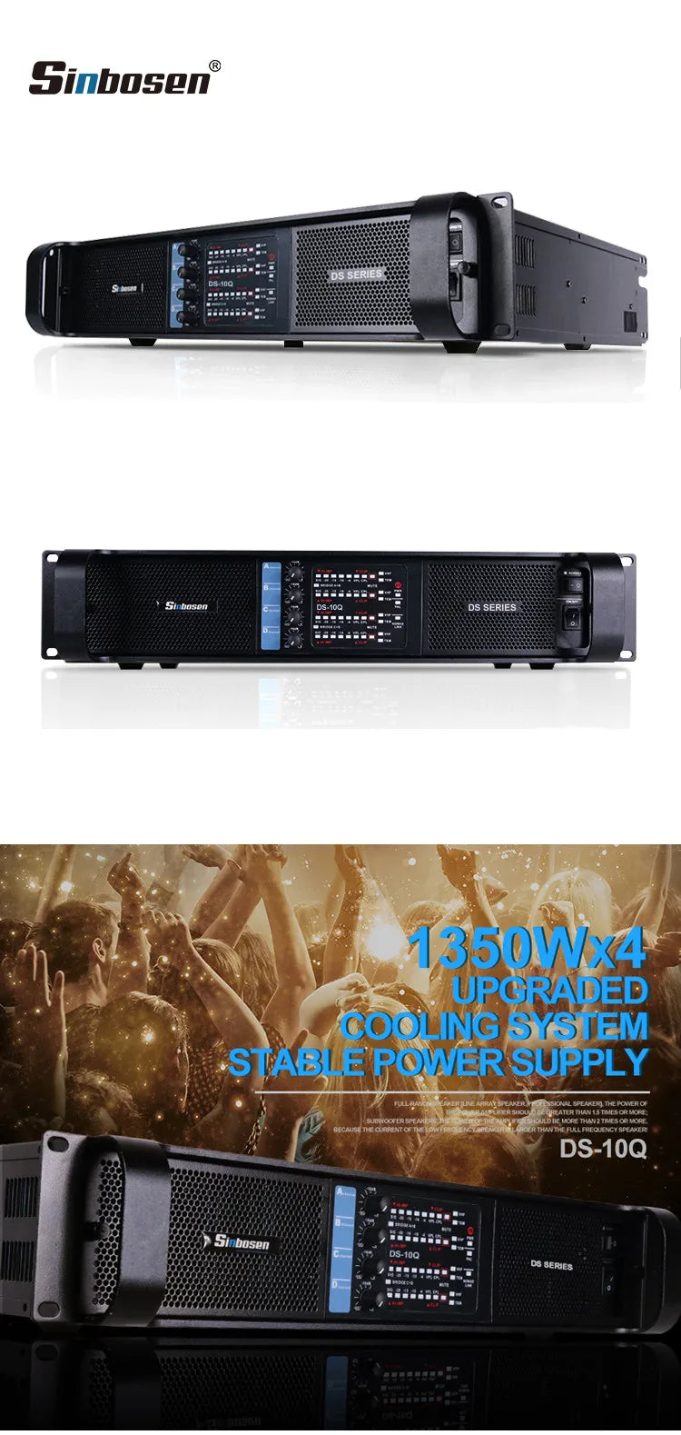 Professional DS-10Q 4 channel power amplifier 5000w switch class td power audio amplifier for 15 inch line array speaker