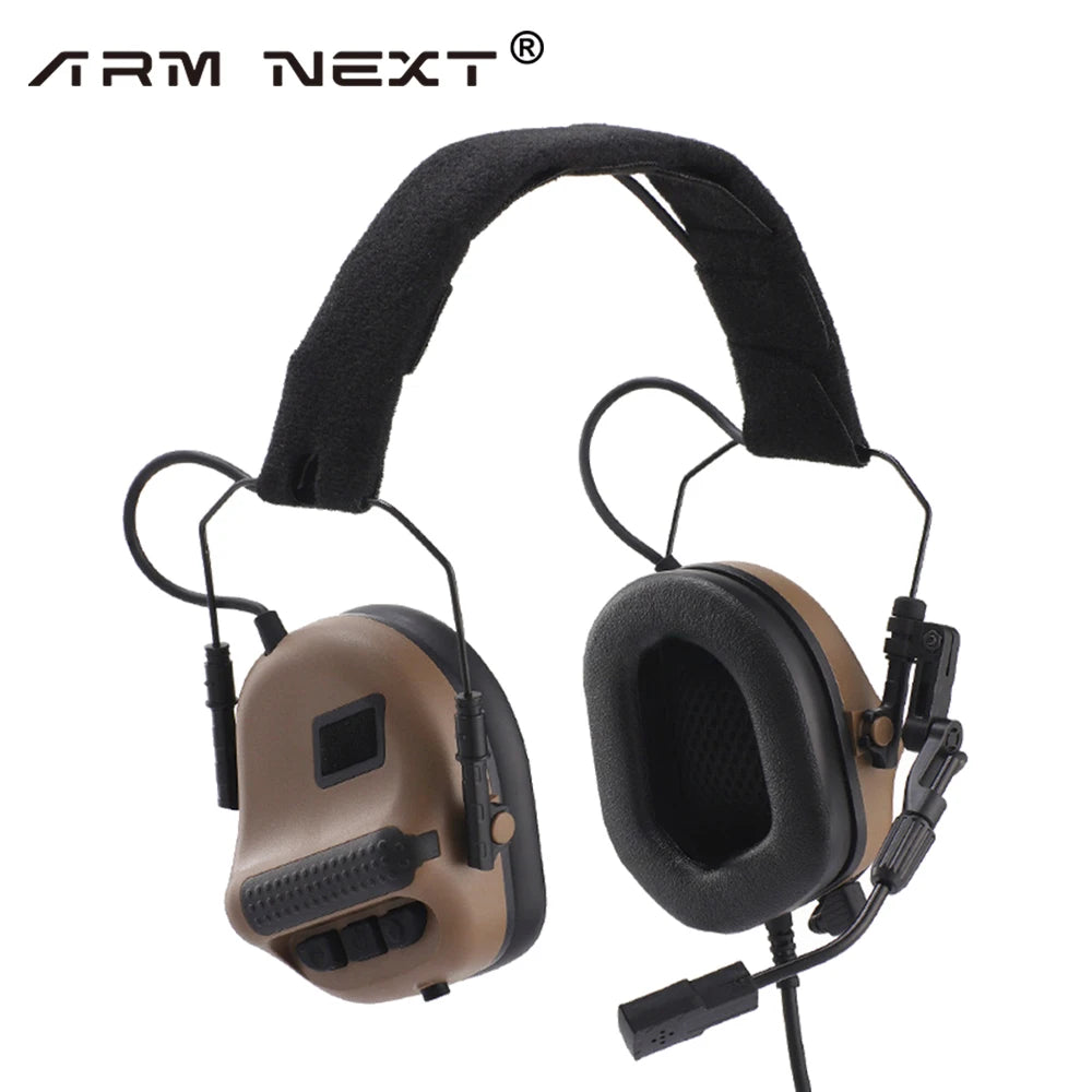 ARM NEXT Tactical Intercom Earmuff Shooting Passive Noise Canceling Earmuff Slim Hearing Protector Defender Non-Picking