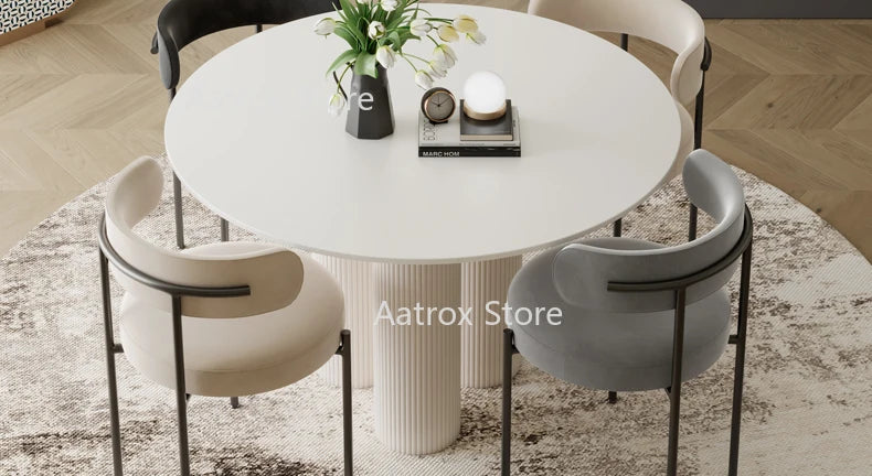 Simple Balcony Dining Table Bistro Round Nordic Modern Bar Tables Receptionist White Muebles De Cocina Kitchen Furniture HD50CZ