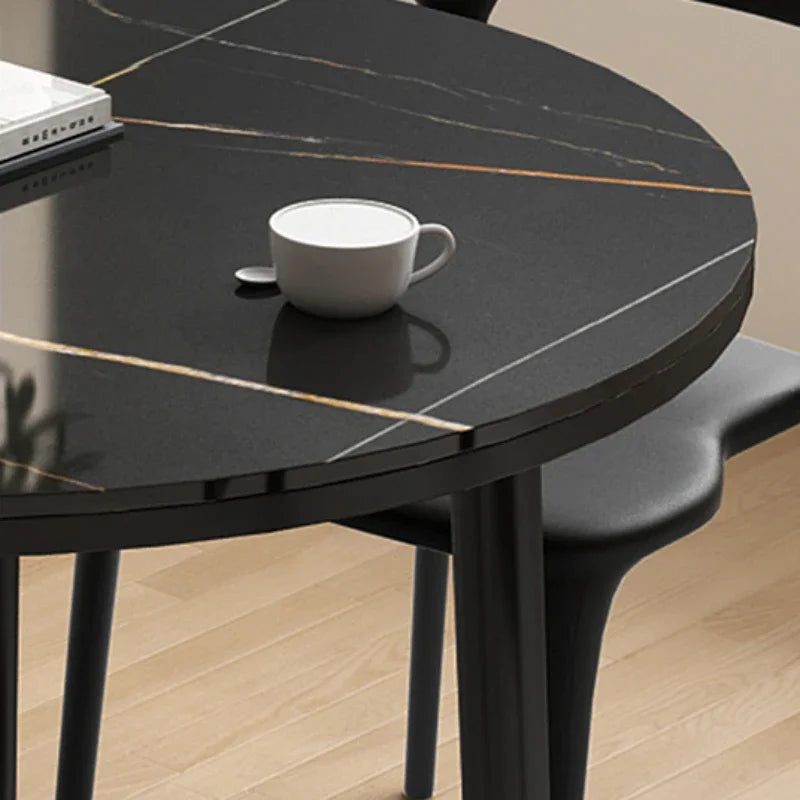 Bistro Slate Kitchen Tables Black Coffee Nordic Retro Dining Table Poker Minimalist Tavoli Da Pranzo Small Furniture HD50CZ