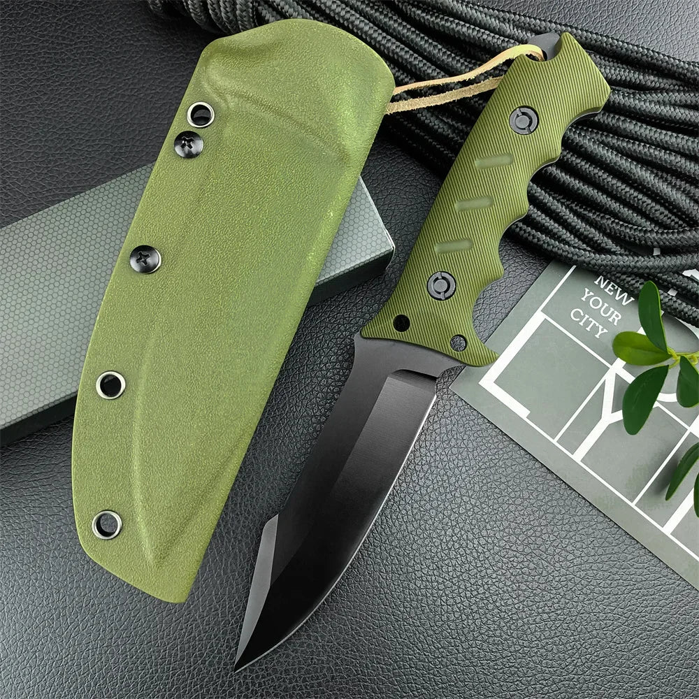 Portable Full Tang Tactical Fixed Knife 8Cr13Mov Blade G10 Handle Outdoor Hunting Camping Knives Military Self-defense EDC Tool