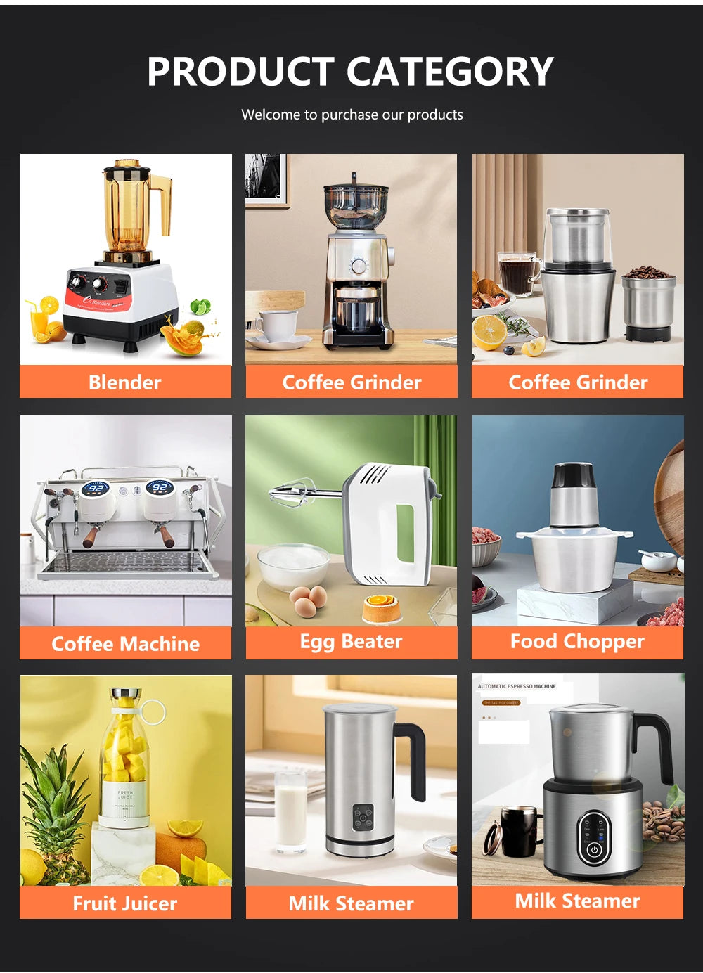 Luxury 20 Bar Pressure Espresso Coffee Machine Double Boiler Bean Grinder Semi-Automatic 2.5L Water Tank Electric Coffee Maker