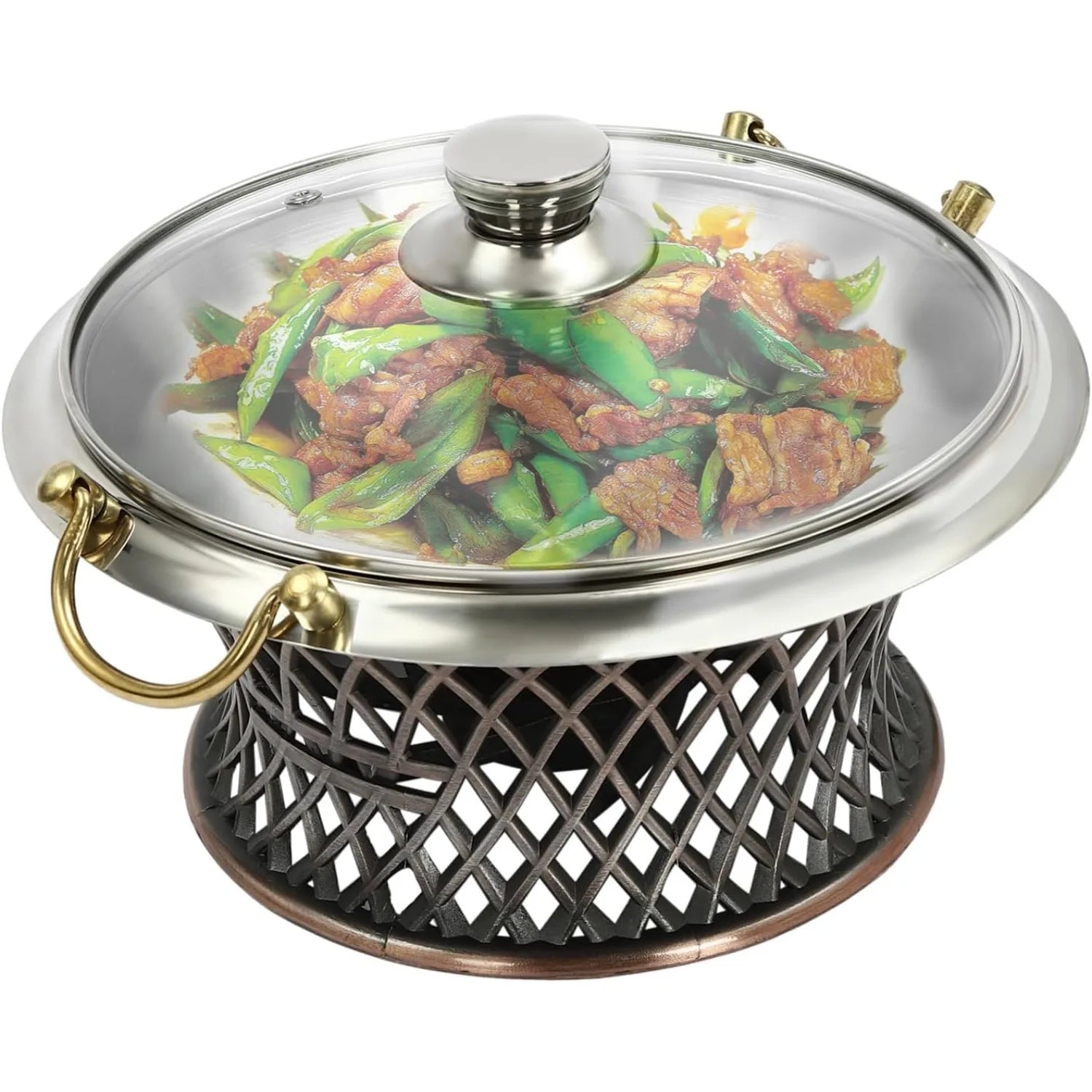 Premium Round Chafing Dish with Glass Lid