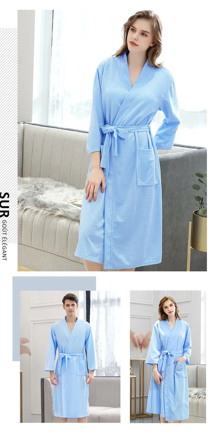 HONGHANYUAN Men's Homewear Couple Nightgown Pajamas Bathrobe Cotton Women's Casual House Robe Kimono Designer Vintage Sleepwear