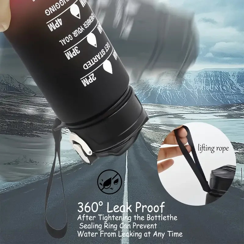 Sports Water Bottle with Time-Tracking Straw Leak Proof Locking Flip Cover for Easy Carry Ideal for Outdoor Adventures