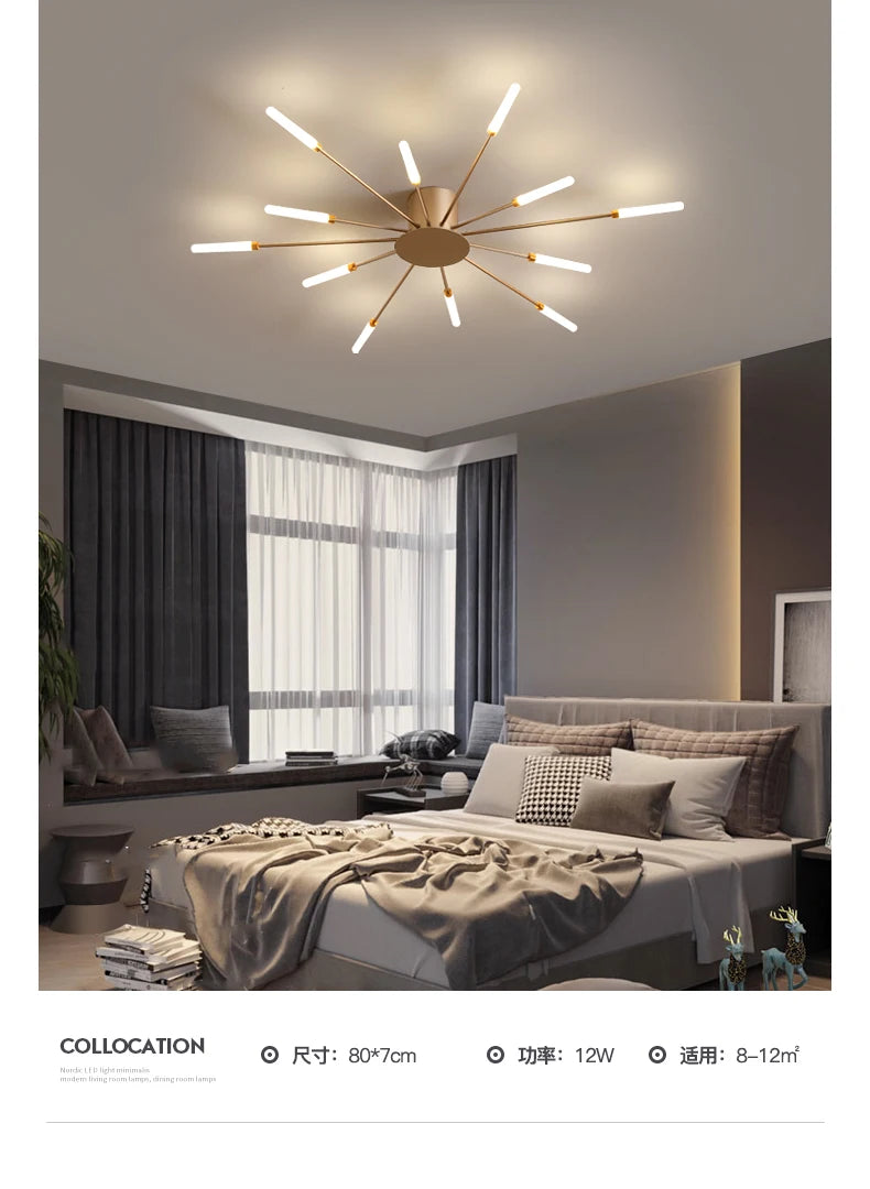 Modern Nordic LED Ceiling Chandelier for Living room Novelty fireworks modeling lighting Home Decoration Lamps Bedroom fixtures