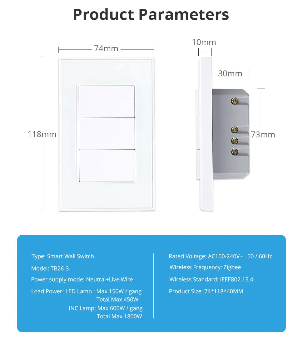 Zemismart Tuya Zigbee Smart 1 2 3 4 6 Gangs Light Switch Brazilian Wall Interrupter Alexa Google Home Smart Life App Control