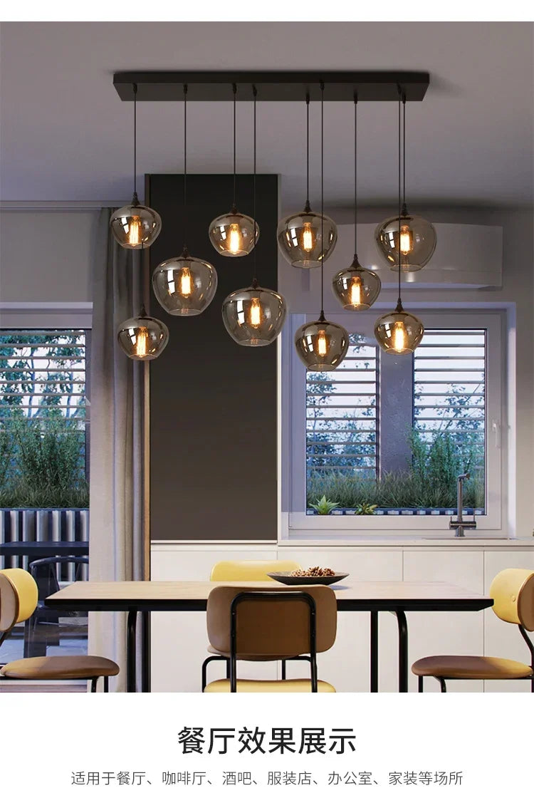 Modern Glass Chandeliers For Dining Tables Living Room Kitchen Office Coffee Hanging Lamp Nordic Home Pendan Light