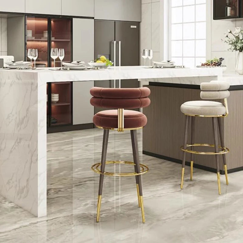 Office High Bar Stools Dining Minimalist Modern Wooden Kitchen Counter Stools Manicure Swivel Bancos De Bar Furnitures TD50DC