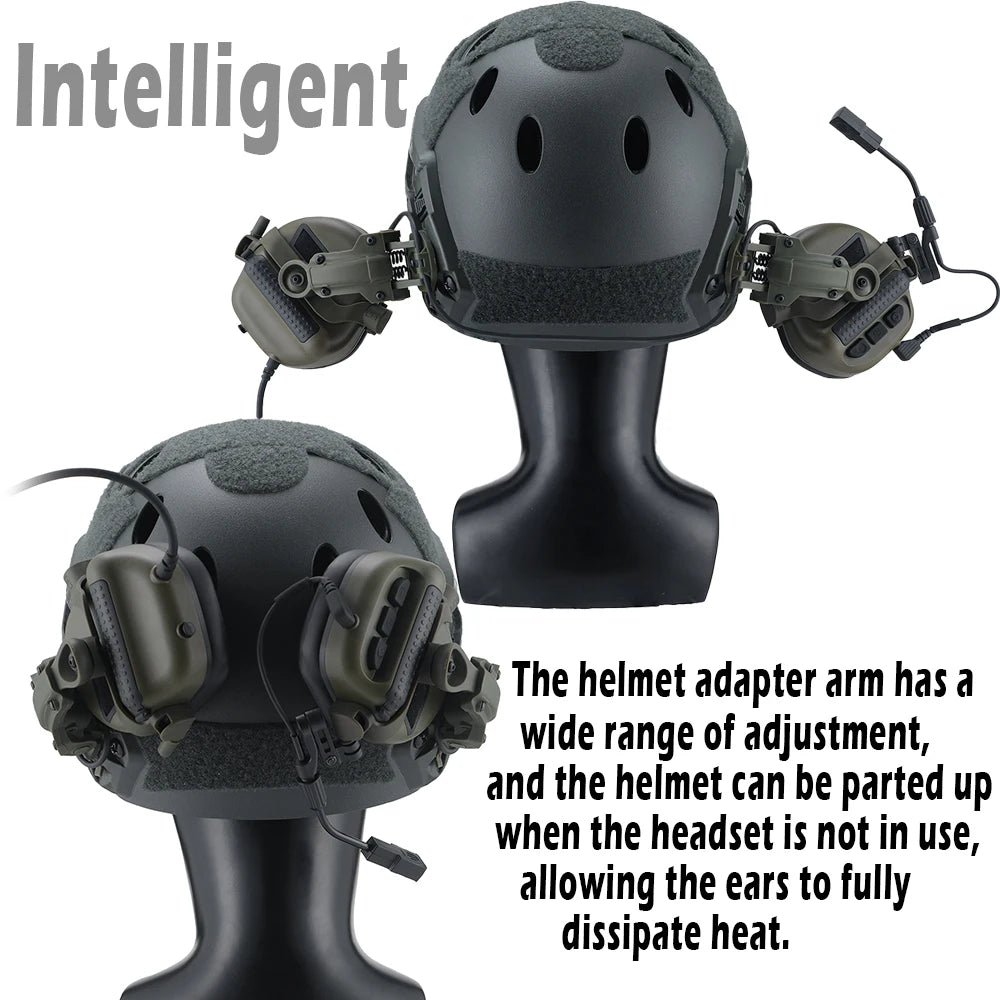 ARM NEXT Tactical Headset Non-picking Noise-Cancelling Headset Microphone Intercom Military Headphones with PTT Adapter