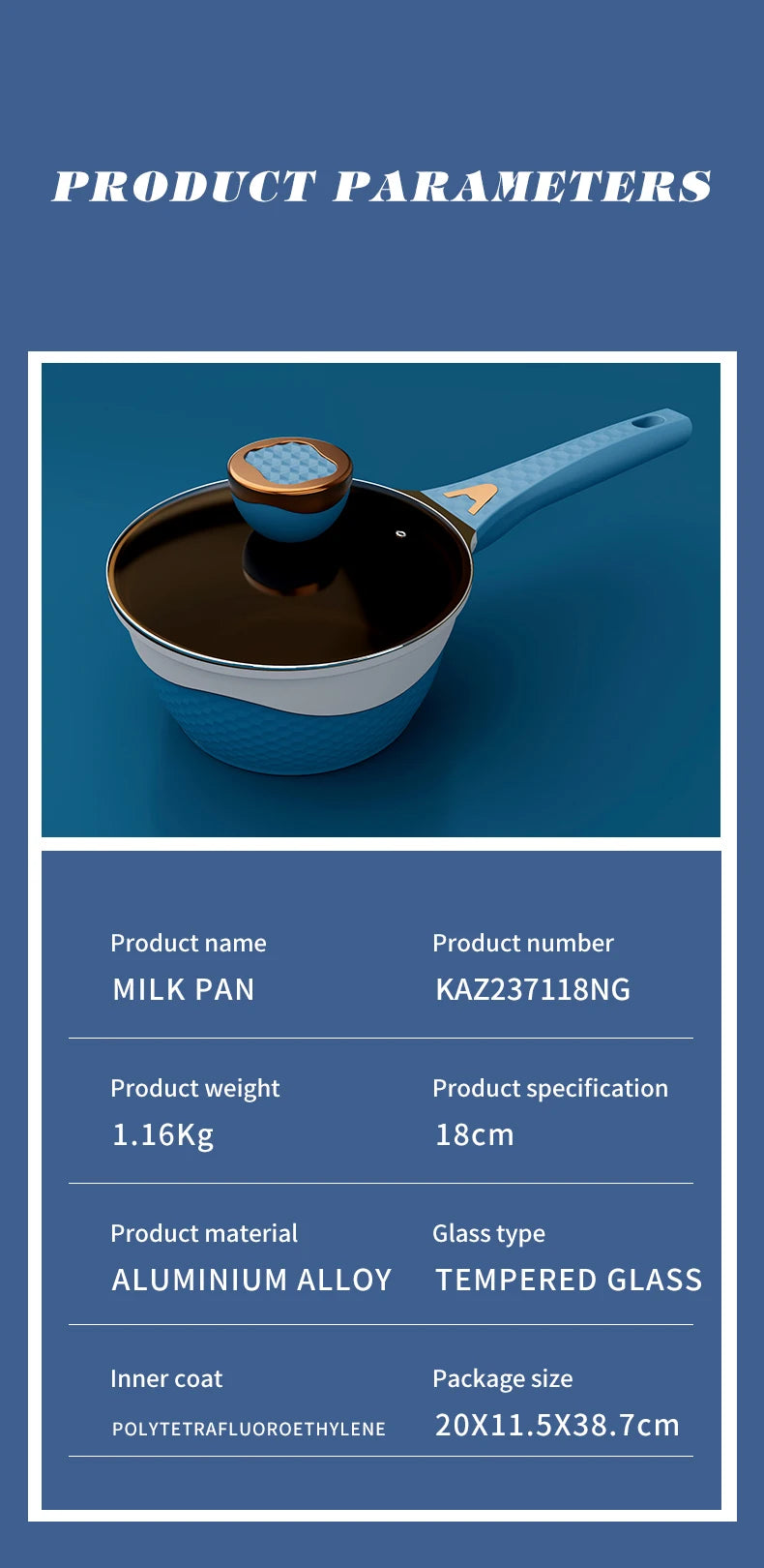 KSISE Brand Authentic Titanium Alloy Milk Pot & Baby Food Pot Set with Glass Lid - Non-Stick, High-End, Elegant Cookware