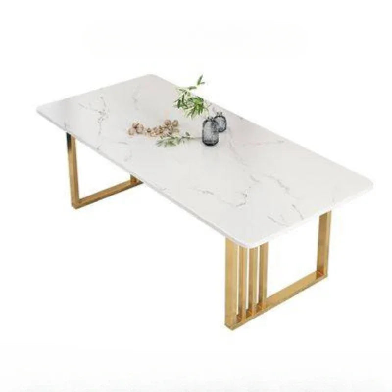 Simple Luxury Dining Table Nordic Slate Poker Coffee Living Room Table Modern Receptionist Mesa Comedor Furnitures HD50CZ