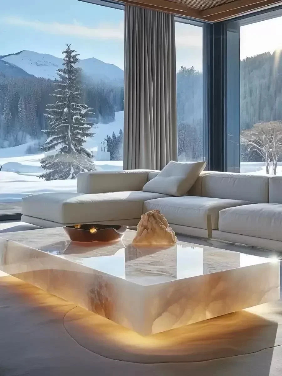 High-End Natural Jade Stone Coffee Table